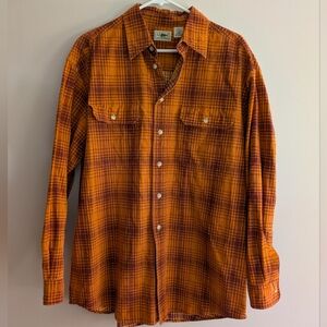 L.L. Bean Plaid Shirt Large Heavyweight Cotton Long Sleeve Casual Fall Winter